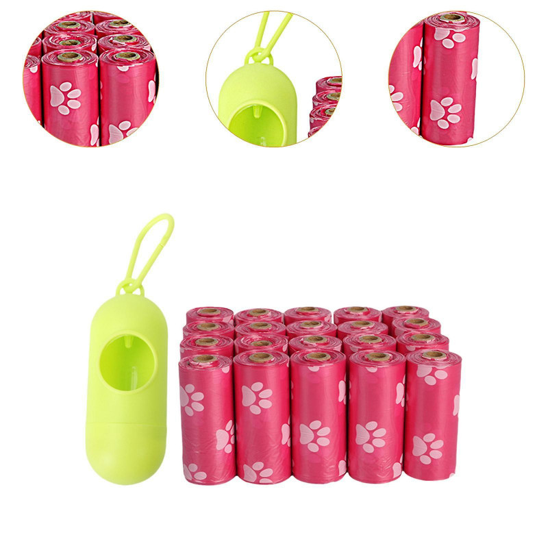 Dog Poop Trash Bags Lightweight Extra Thick Doggy Poop Bag for Cat Puppy Dog Pink