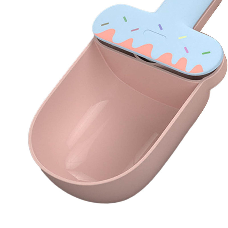 Cat Food Spoon Food Feeder Multi Use Long Handle With Clip Food Scooper Orange Green