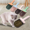 Cat Food Spoon Food Feeder Multi Use Long Handle With Clip Food Scooper Orange Green