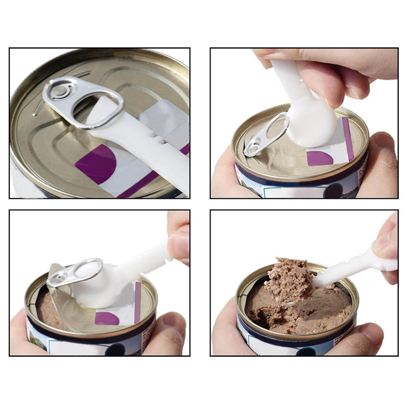 Cat Food Spoon Food Feeder Multi Use Long Handle With Clip Food Scooper Orange Green