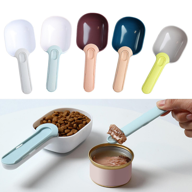 Portable Pet Dog Cat Food Spoon Shovel Garden Compost Animal Feeding Blue White