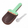 Cat Food Spoon Food Feeder Multi Use Long Handle With Clip Food Scooper Green Brown