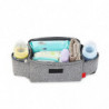Multifunctional Stroller Hanging Bag Storage Bag Milk Bottle Water Cup Storage Bag, 1 Piece, Gray + Blue