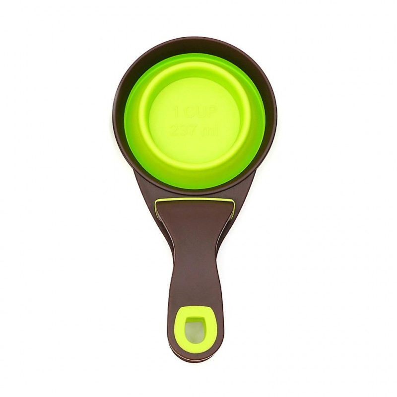 Collapsible Pet Scoop Silicone Measuring Cup Sealing Clip for Food & Water