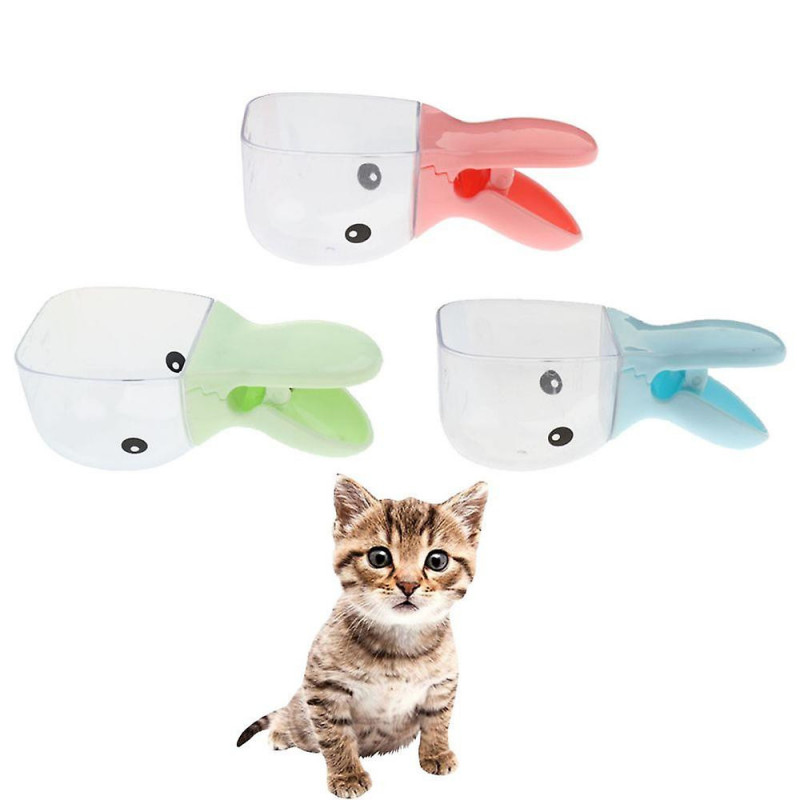 In 1 Pet Food Scoop, Dog, Cat, Rabbit Food Nipples Bag Clip Duck Style Pink