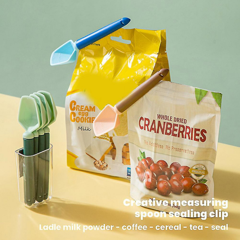 2 In 1 Measuring Scoop Sealing Clip Multifunctional Coffee Scoop Snack Bag Sealed Clamp