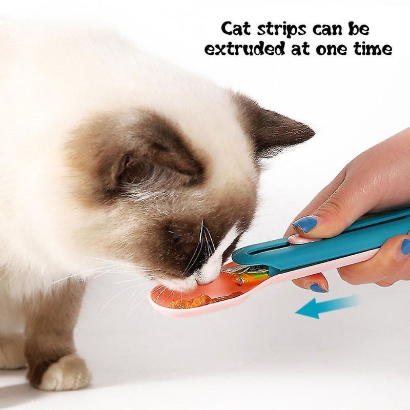 Cuillère d’alimentation pour animaux de compagnie Longue bande Chat Snack Squeezer Feeder Mini Pet Eating Supplies