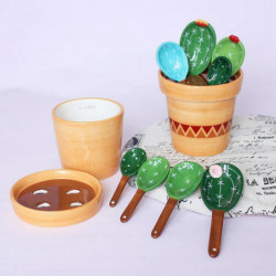 Ceramic Rice Spoon Cute Cactus S Cute Kit Tool With Base A