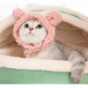 Cute Pet Hat, Cat Bear Hat Comfortable Plush Head Coverings Cats And Dogs Cute Headdress Solid Color Pet Supplies