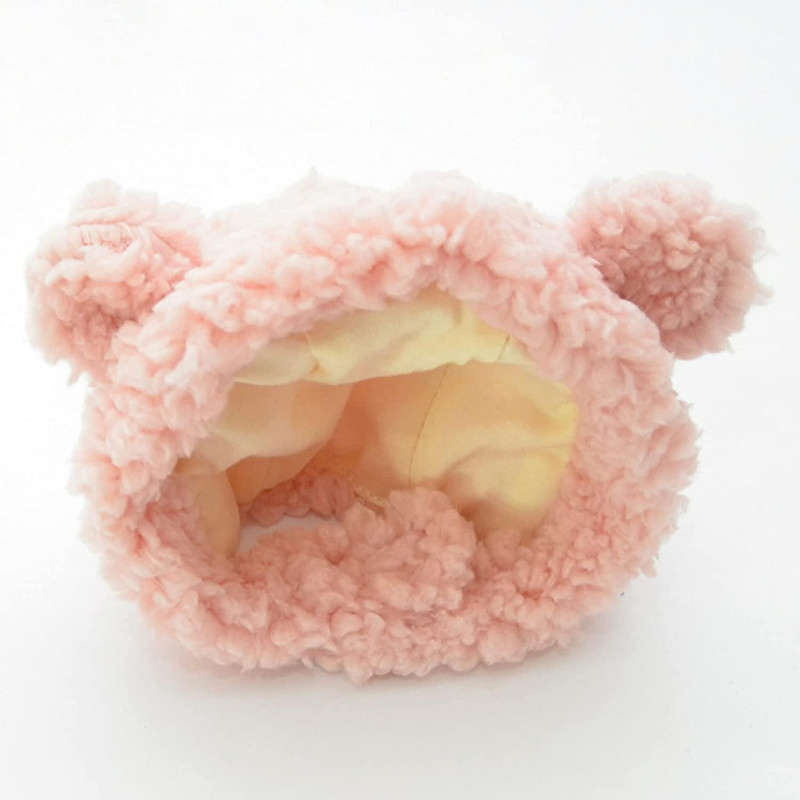 Cute Pet Hat, Cat Bear Hat Comfortable Plush Head Coverings Cats And Dogs Cute Headdress Solid Color Pet Supplies