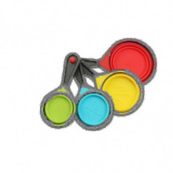 Tasses à mesurer pliables et cuillère à mesurer, silicone portable de qualité alimentaire