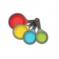 Tasses à mesurer pliables et cuillère à mesurer, silicone portable de qualité alimentaire