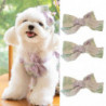 Pet Hairpin Adorable Elegant Exquisite Pet Cat Dog Rose Print Bowknot Hair Clip Pet Supplies