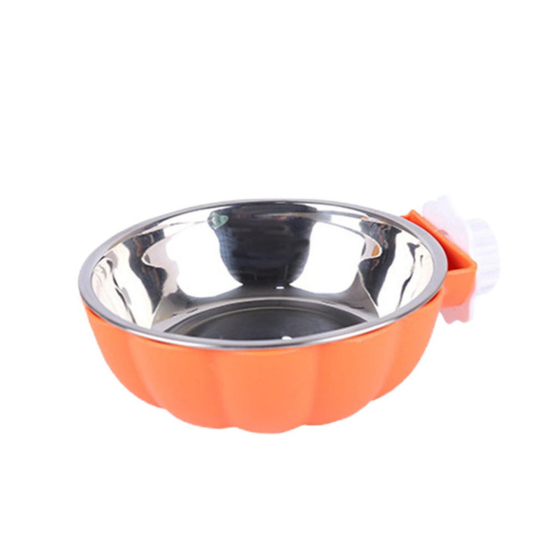 Cat Bowl Pumpkin Shape Hanging Design Dual-Purpose Practical Separable Pet Feeding Tool Stainless