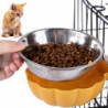 Cat Bowl Pumpkin Shape Hanging Design Dual-Purpose Practical Separable Pet Feeding Tool Stainless