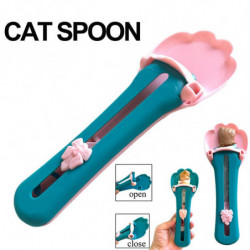 Cuillère à presser à bande de chat avec cuillère à presser pour aliments humides en forme de patte pour collation [...]