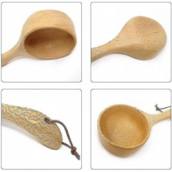 Grande capacité Louche en bois Sauna Eau Scoop Spa Cuillère Sels de bain Cuillère Café Cuillère Hk
