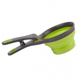 Dog Food Scoop Folding Pet Dog Cat Food Water Bowl Sealing Clip Silicone Collapsible Pet Bowl Dog Fo