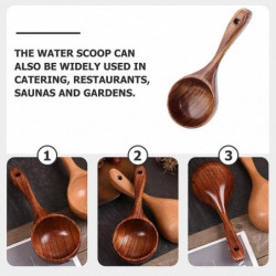 Household Water Scoop Multi-function Ladle Convenient Wooden Ladle Home Accessory
