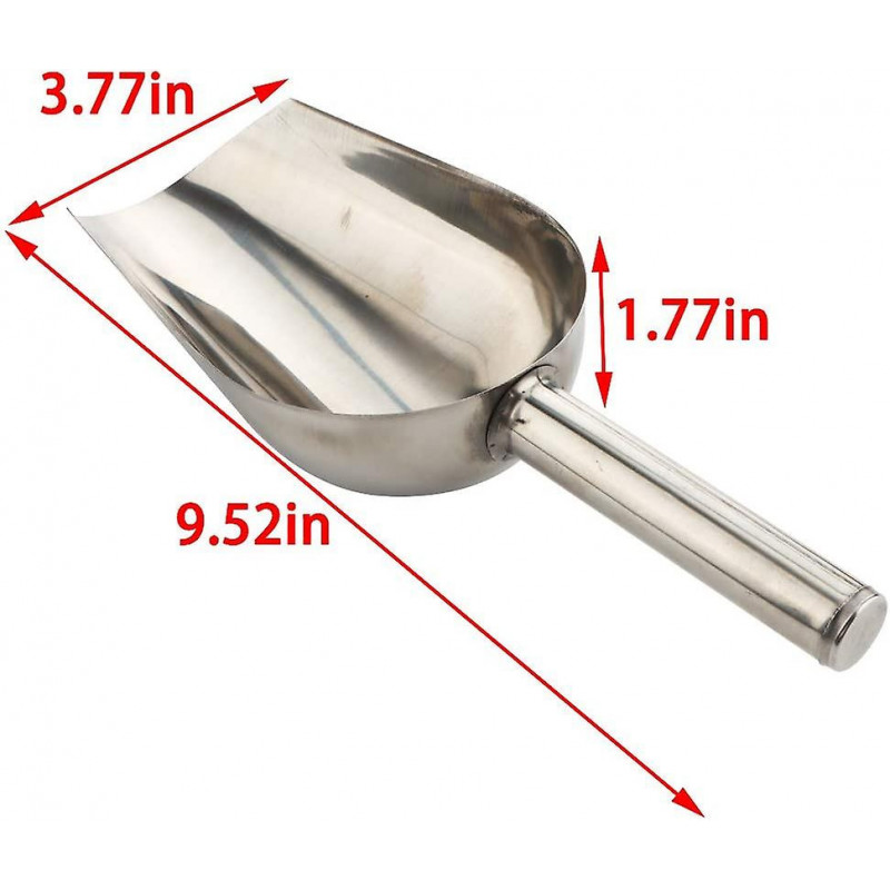 2 Pcs Dog Food Scoop Stainless Steel Feed Scooper For Home Pet Food (1 1/2 Cup, 12-ounce) - -