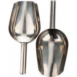 2 Pcs Dog Food Scoop Stainless Steel Feed Scooper For Home Pet Food (1 1/2 Cup, 12-ounce) - -