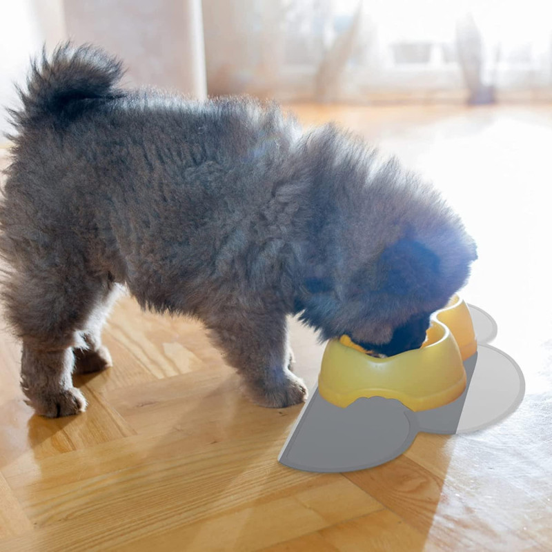 Silicone Pet Feeding Food Mat: Grey Cloud Shaped Dog Food Bowl Placemat Non Slip Puppy Feeding Pad Heat Resistant [...]