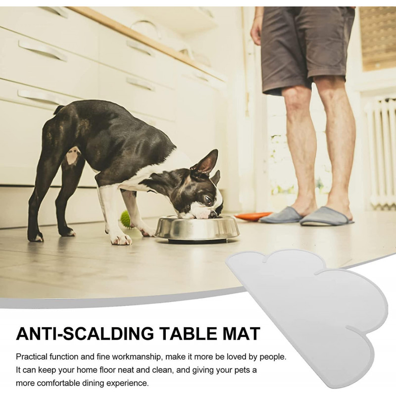 Silicone Pet Feeding Food Mat: Grey Cloud Shaped Dog Food Bowl Placemat Non Slip Puppy Feeding Pad Heat Resistant [...]