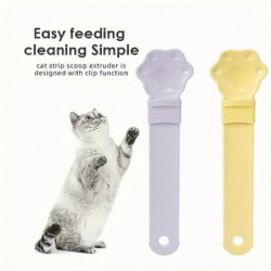 Cat Strip Feeder Squeezer Spoons Reusable Handheld Food Spoon Pet Accessories