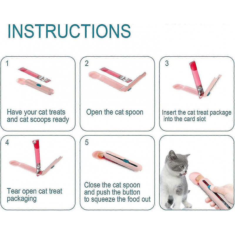 Cat Wet Treats Dispense Spoon, Treat Squeeze Spoon, Feeding Wate Supplies Wet Cat Food Storage Pet Food Spoon