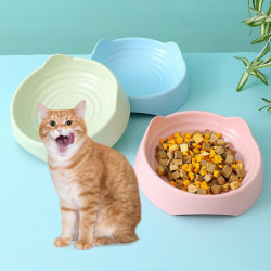 Pet Feeder Convenient Easy Cleaning Sturdy Smooth Edge Eco-friendly Feed Water Solid Color Ear Shape