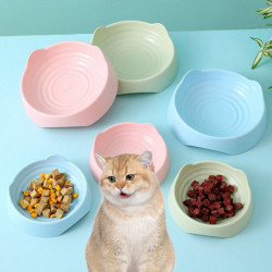 Pet Feeder Convenient Easy Cleaning Sturdy Smooth Edge Eco-friendly Feed Water Solid Color Ear Shape