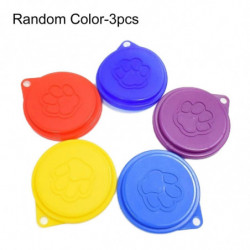 Fornnerg 3Pcs/Set Reusable Pet Dog Puppy Food Can Tin Case Cover Cute Paw Pattern