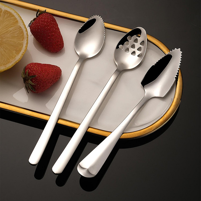 Food Spoon Polished Surface Smooth Edge Food Grade Heat-Resistant Rustproof Stainless-Steel Food