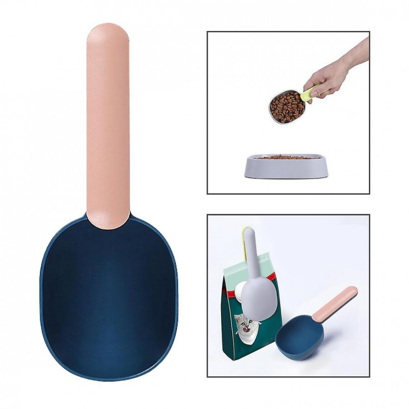 Pet Dog Cat Dry Food Spoon Scoop Scoop Animal Feeding Pink Navy