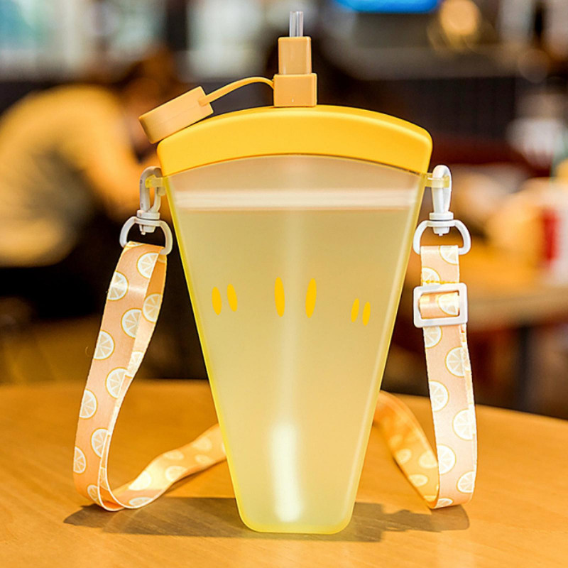 Cute Popsicle Water Cup Fruit Water Cup Portable Plastic Water Cup With Lanyard