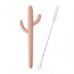 Cartoon Cactus Silicone Straw Striped Shape Baby Drinking Water Assist Reusable Food Grade Silicone
