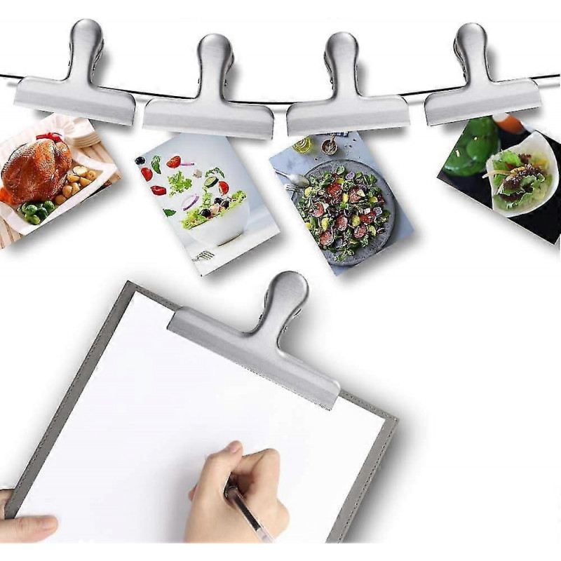 5 pieces of stainless steel sealing clips, multi-function folders, food storage clips, durable sprin