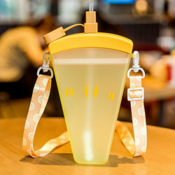 Cute Popsicle Water Cup Fruit Water Cup Portable Plastic Water Cup With Lanyard
