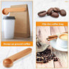 2 Pcs Wooden Coffee Scoop and Bag Clip,Tablespoon Measuring Scoop,Coffee Bags Sealer,for Ground Bea