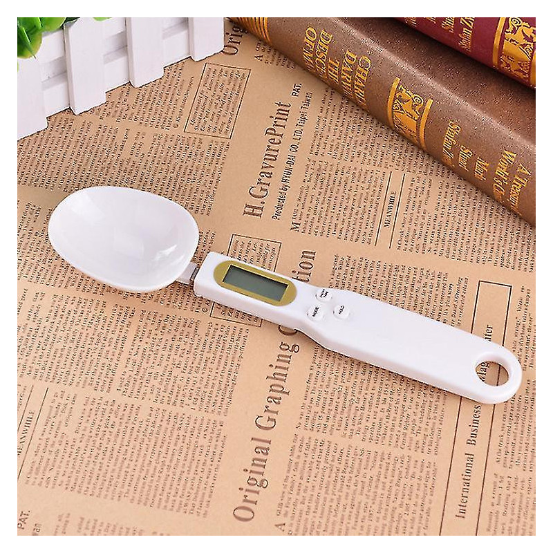 Portable Electronic Lcd Digital Kitchen Scale With Food Measuring Spoons 1pc Cy