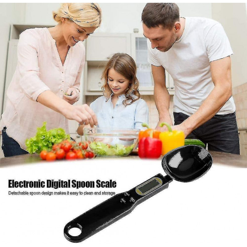 Portable Electronic Lcd Digital Kitchen Scale With Food Measuring Spoons 1pc Cy