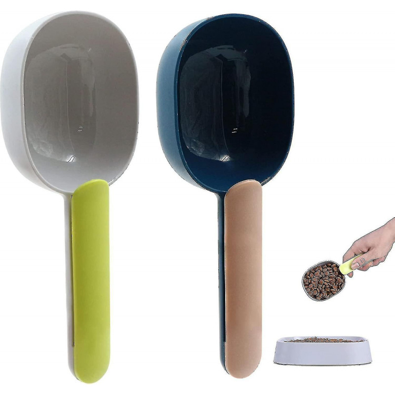 Pet Food Shovel - Shovel For Food Dogs Pets With Clip Under Dog Cat Shovel Rac Spoon Kit 2 Pcs (indigo+d, )