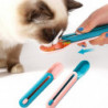Pet Cat Feeding Scoop Long Strip Squeeze Feeder Shovel Snack Spoon