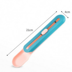 Pet Cat Feeding Scoop Long Strip Squeeze Feeder Shovel Snack Spoon