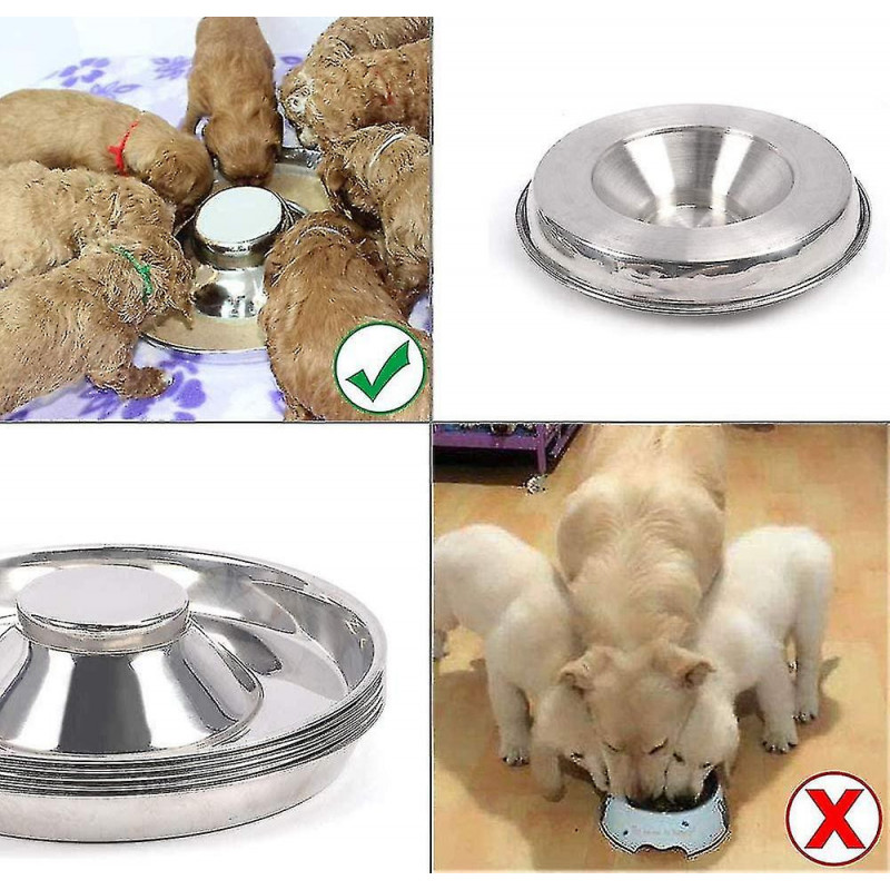 Cat And Dog Feeding Bowl, 1 Piece, Silver
