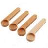4pieces Wood Coffee Scoop With Clip Measuring Spoon Tea Coffee Bag Clip Spoon Coffee Bean Loose Tea