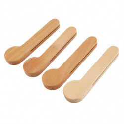 4pieces Wood Coffee Scoop With Clip Measuring Spoon Tea Coffee Bag Clip Spoon Coffee Bean Loose Tea