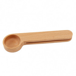 4pieces Wood Coffee Scoop With Clip Measuring Spoon Tea Coffee Bag Clip Spoon Coffee Bean Loose Tea