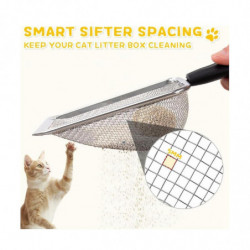 Scoop,durable Litter Cleaner Corner Shovel,stainless Steel Mesh Litter Shovel,easy To Clean Sand W