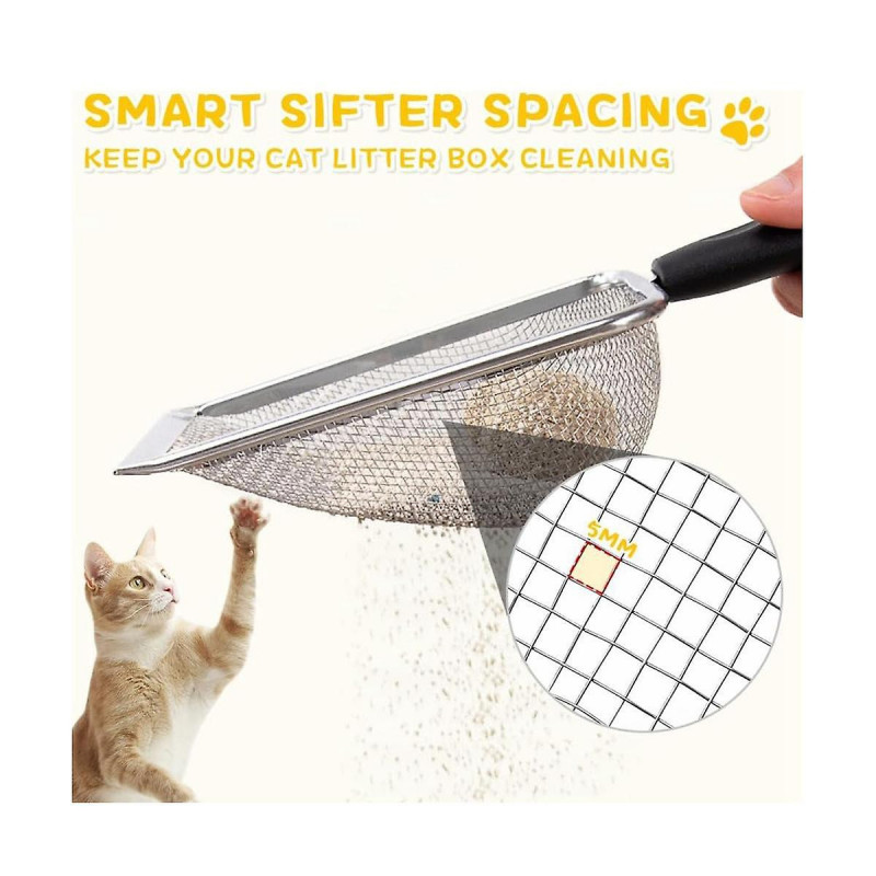 Scoop,durable Litter Cleaner Corner Shovel,stainless Steel Mesh Litter Shovel,easy To Clean Sand W